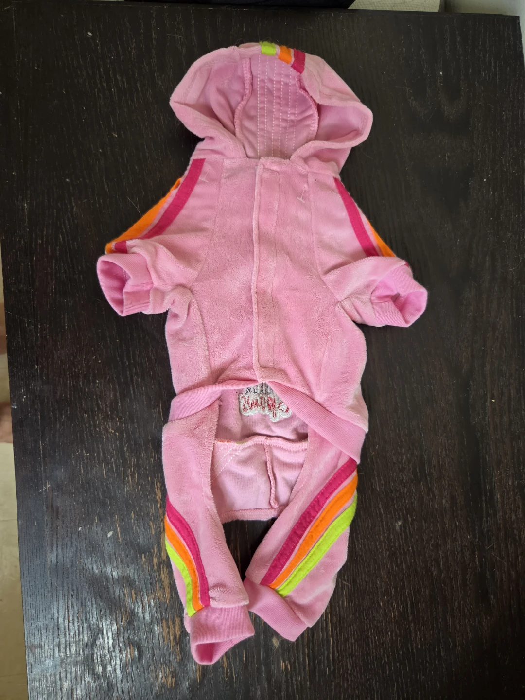 Canada Paws Pink Velour Dog Hoodie Jumpsuit - photo 2