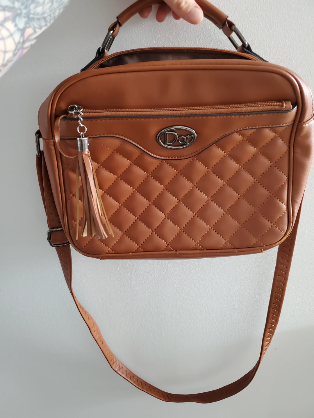 Brown Quilted Crossbody Purse