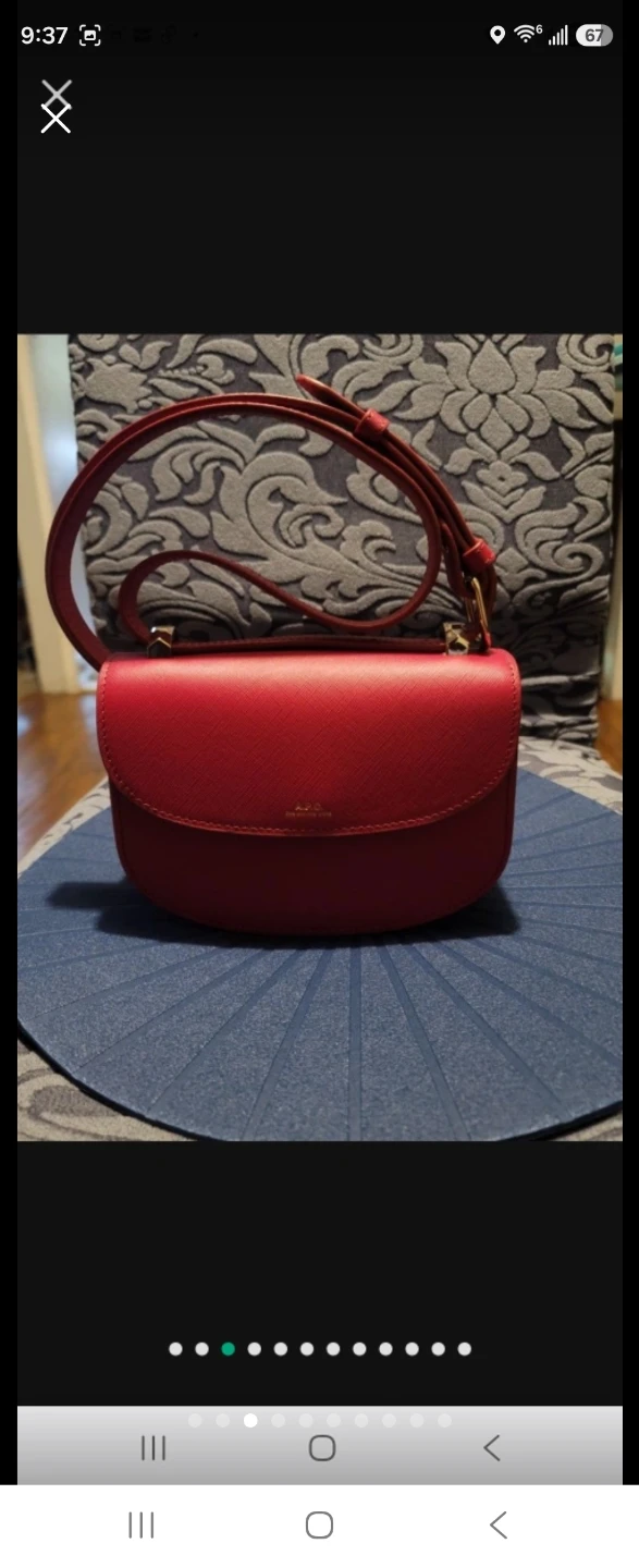 A.P.C. Red Leather Saddle Bag - photo 5