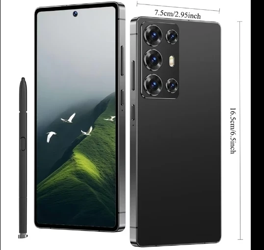 Black Smartphone with Stylus