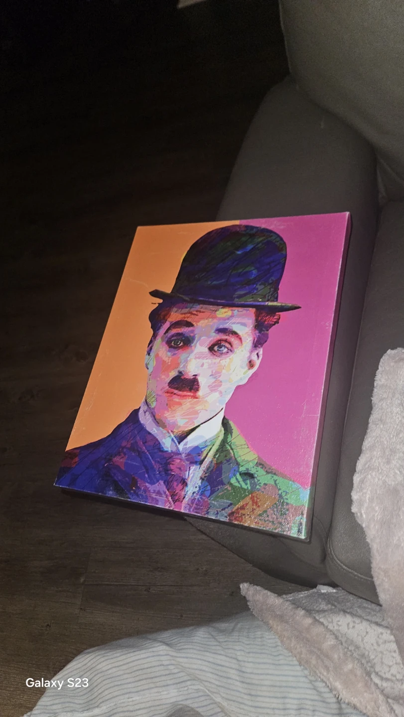 Charlie Chaplin Pop Art Canvas Print