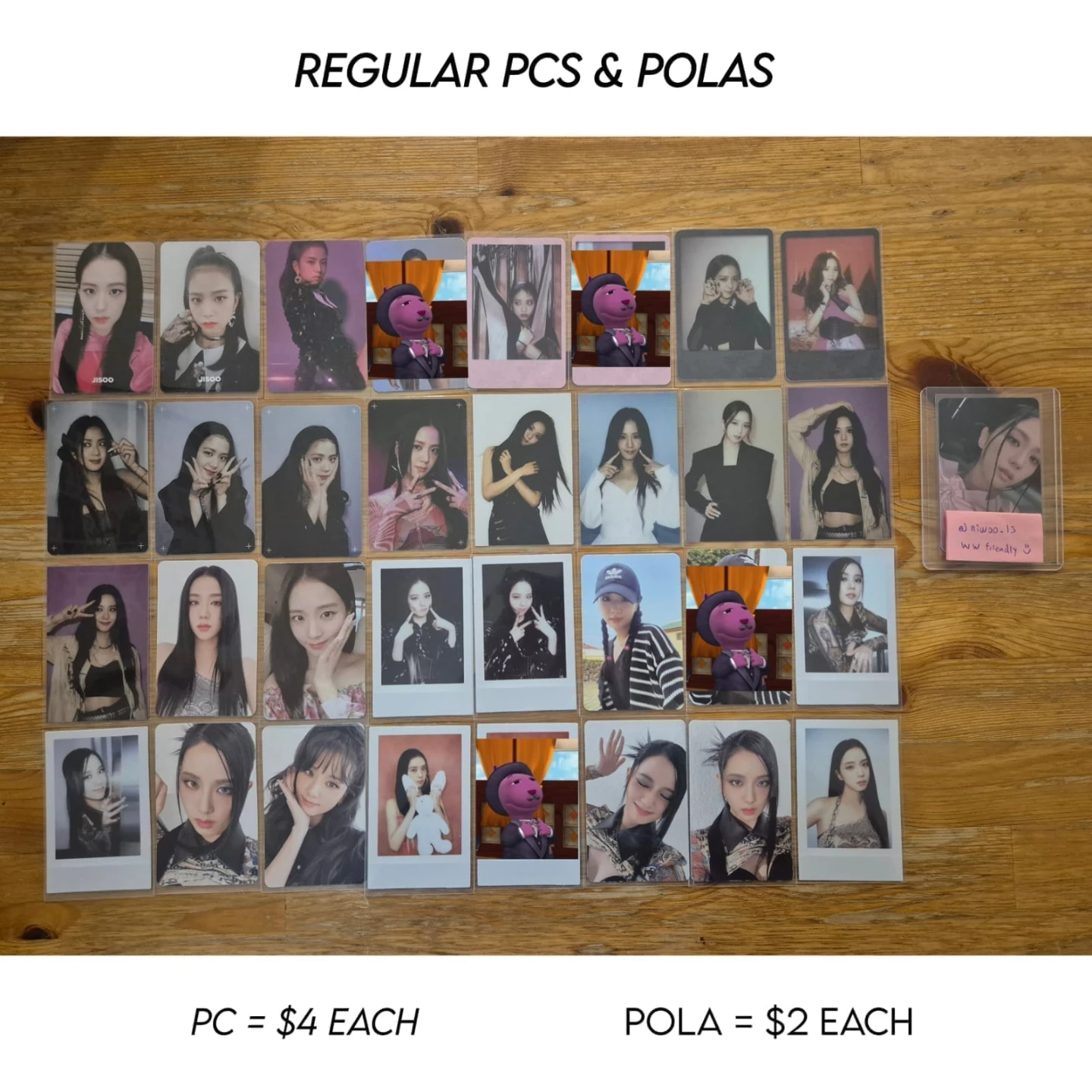 WTS JISOO PCS/POLAROIDS AND INCLUSIONS