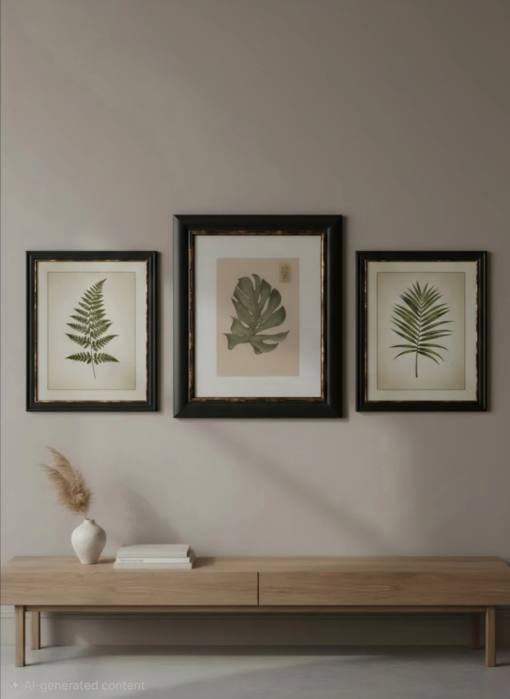 Framed Botanical Print - Monstera Leaf Artwork 21"×25"