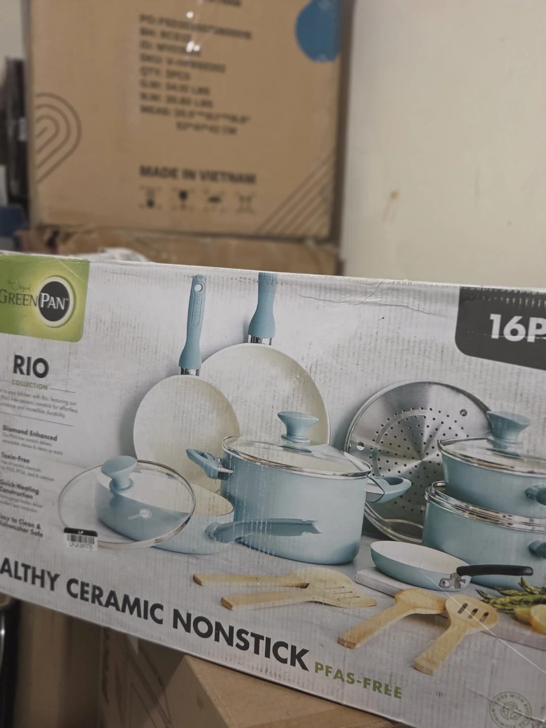 GreenPan Rio 16-Piece Healthy Ceramic Nonstick Cookware Set