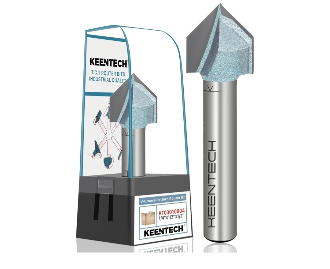 KEENTECH V-Groove Router Bit 1/4" Shank