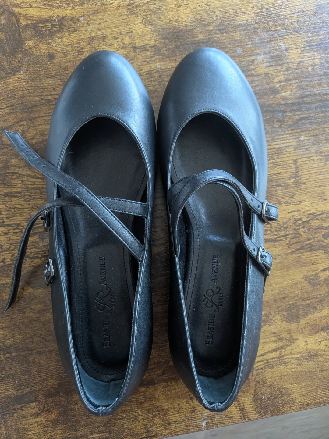 Seaside Avenue Women's Black Mary Jane Shoes Size 38