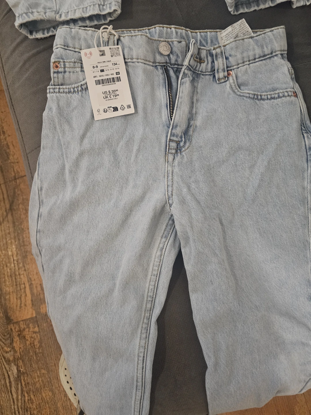 2 Zara Kids Light Wash Denim Jeans - photo 2