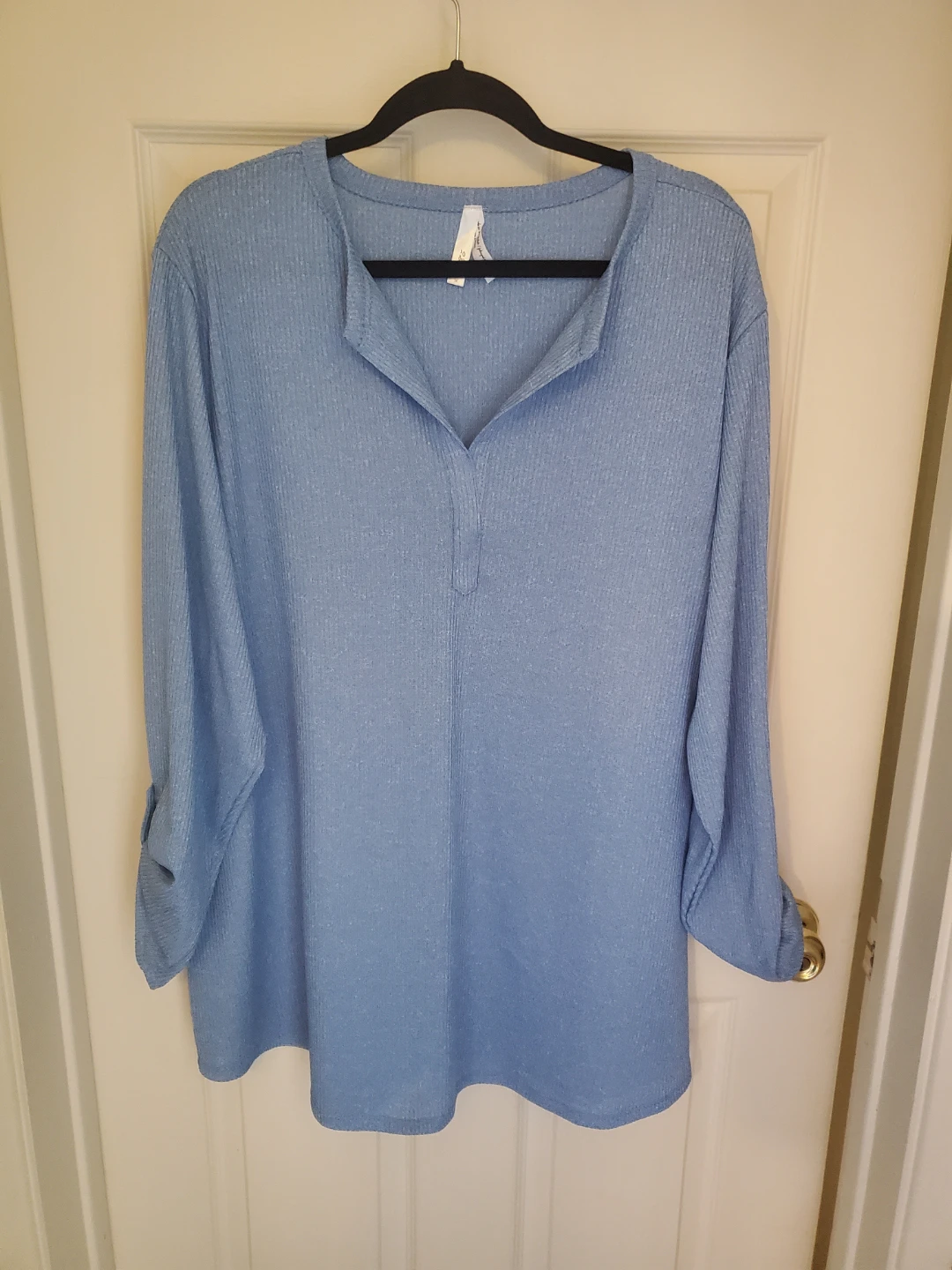 Plus Size Adjustable Sleeves Ribbed Top...New