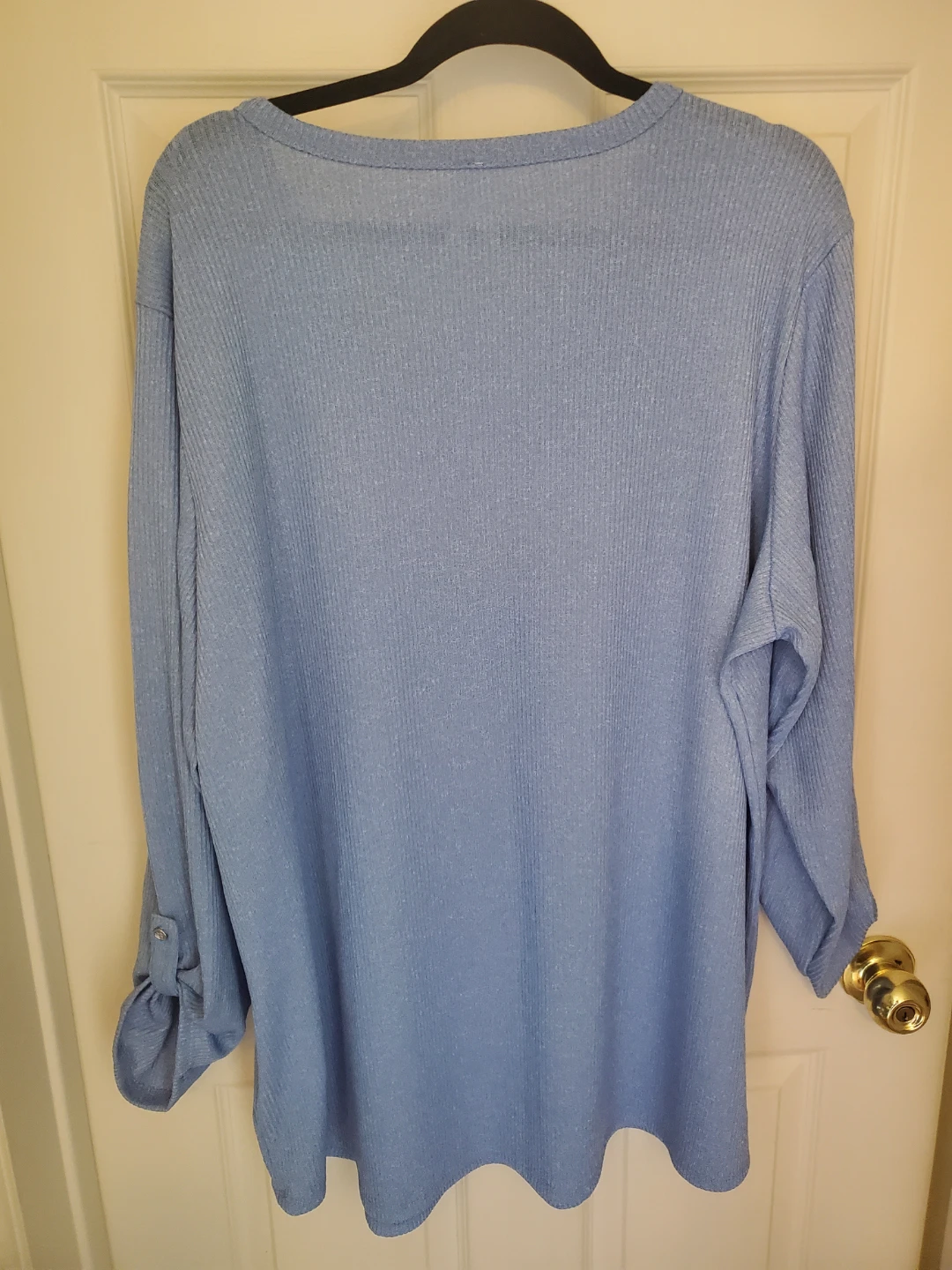 Plus Size Adjustable Sleeves Ribbed Top...New - photo 2