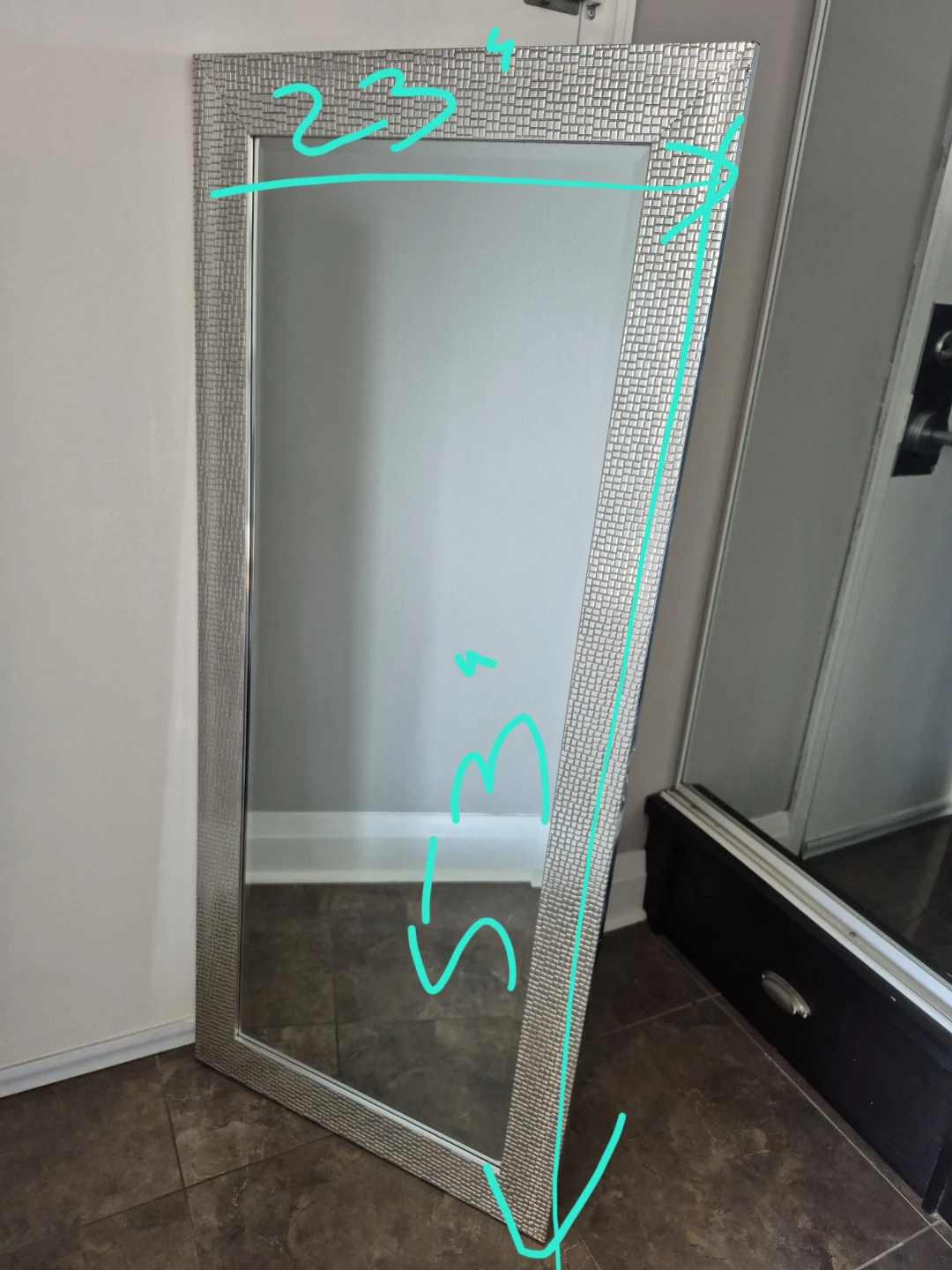 Full Length Wall Mirror with Silver Frame - photo 3