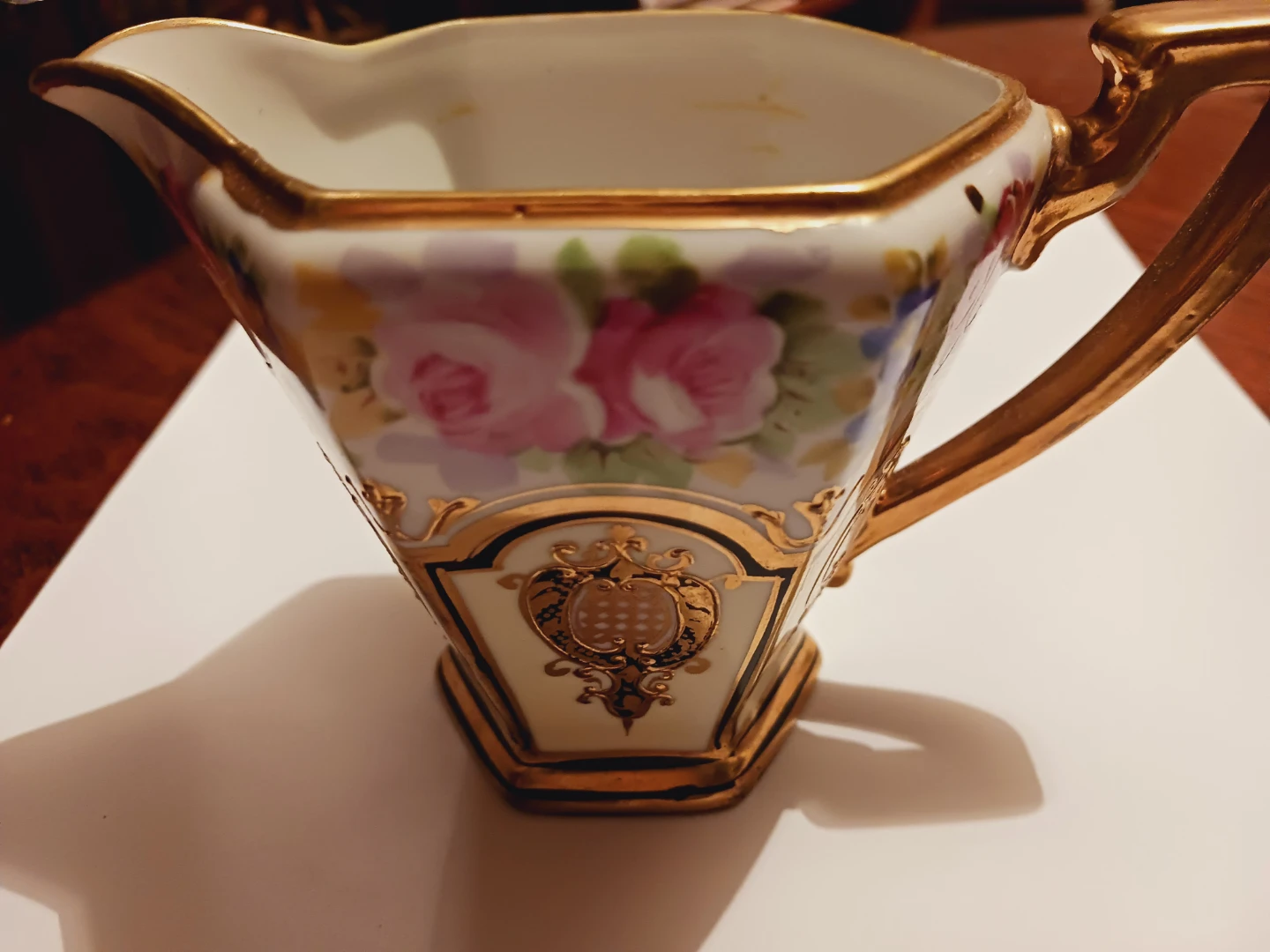 Nippon Hand Painted Floral Porcelain Creamer - photo 3