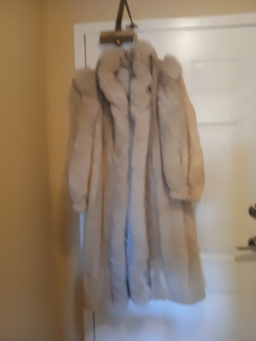 Light Beige Full Length Fur Coat - photo 3