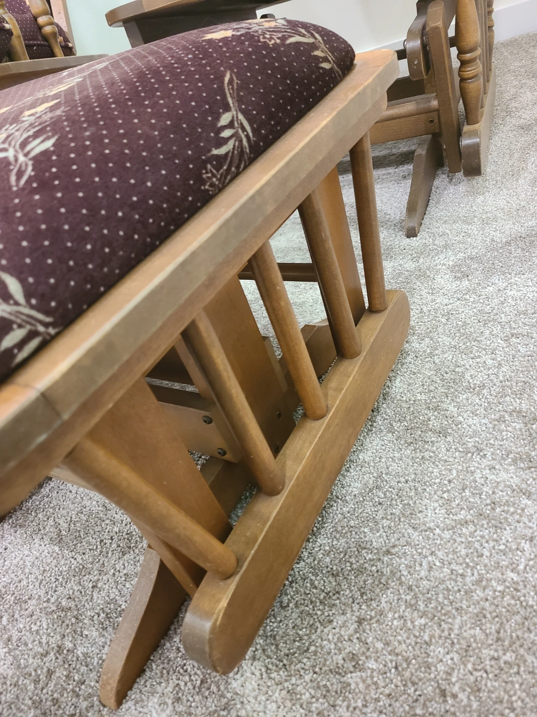 Wooden Rocking Chairs and Ottoman - photo 5