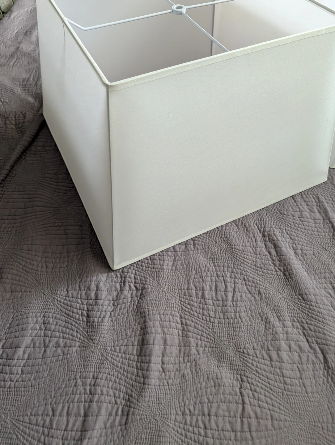 Two White Square Lampshades - photo 3