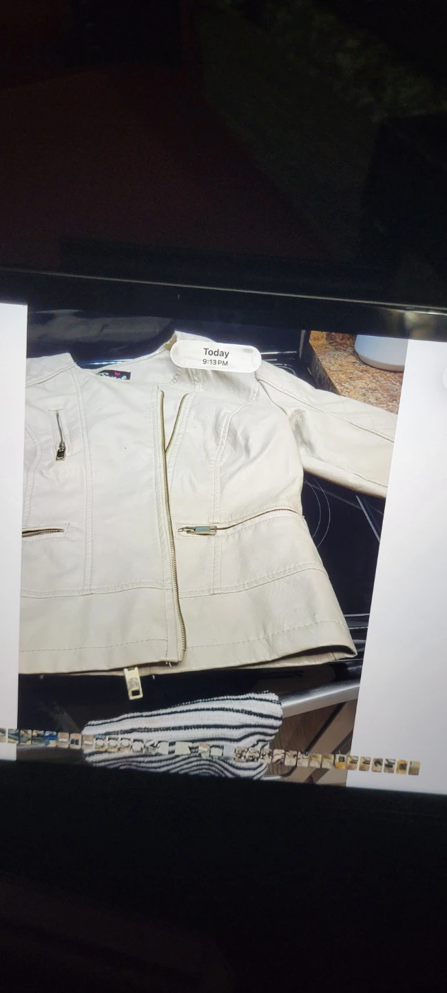 White Faux Leather Jacket brand new - photo 3