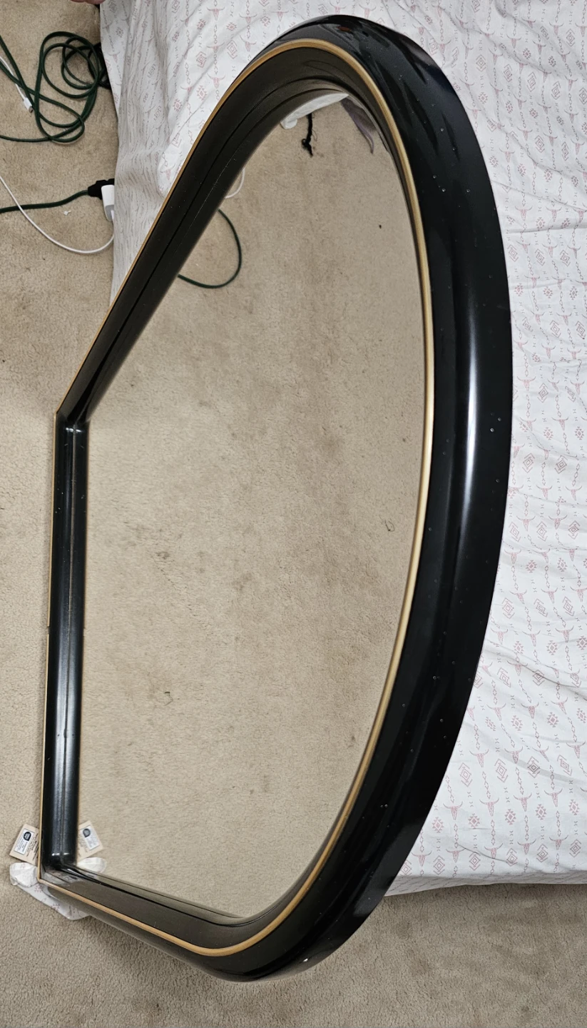 Arched Black Mirror with Gold Trim - photo 4