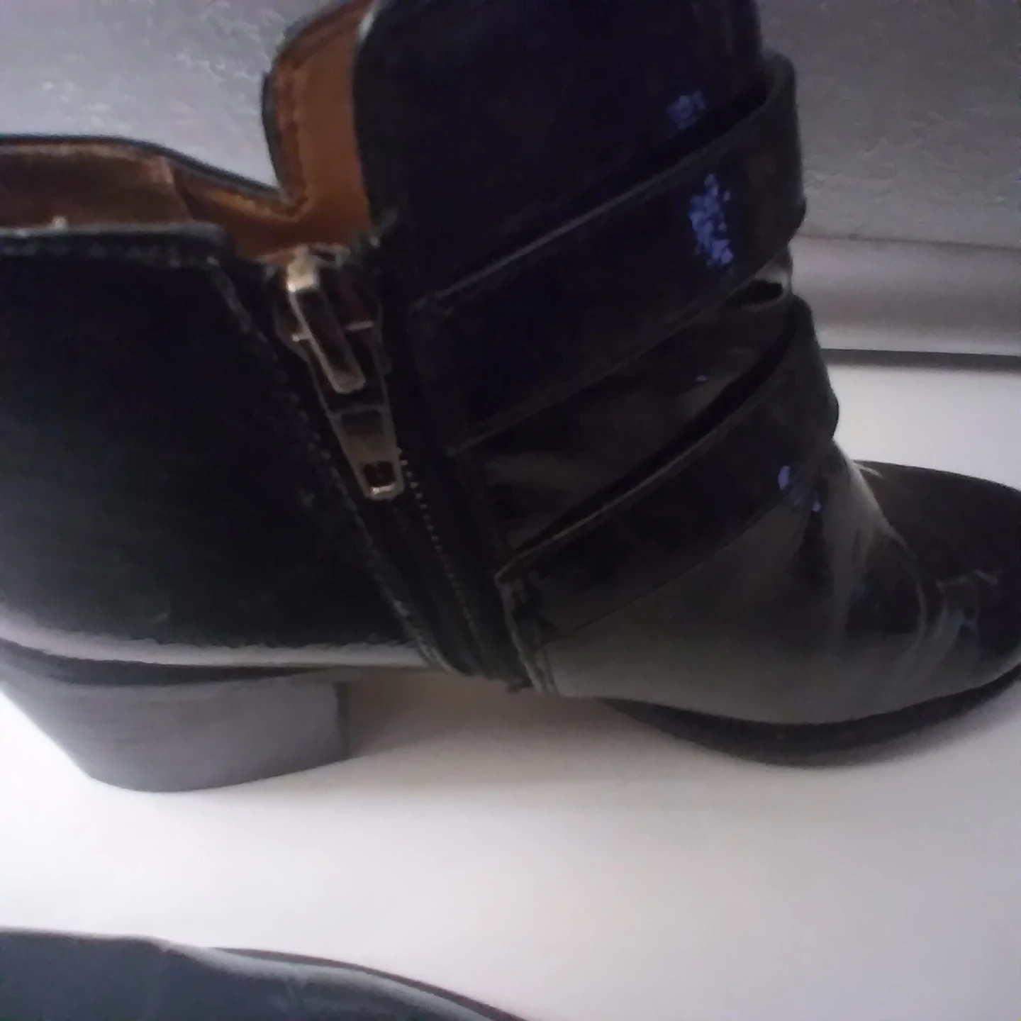 Franco Sarto Black Patent Leather Ankle Boots - photo 4