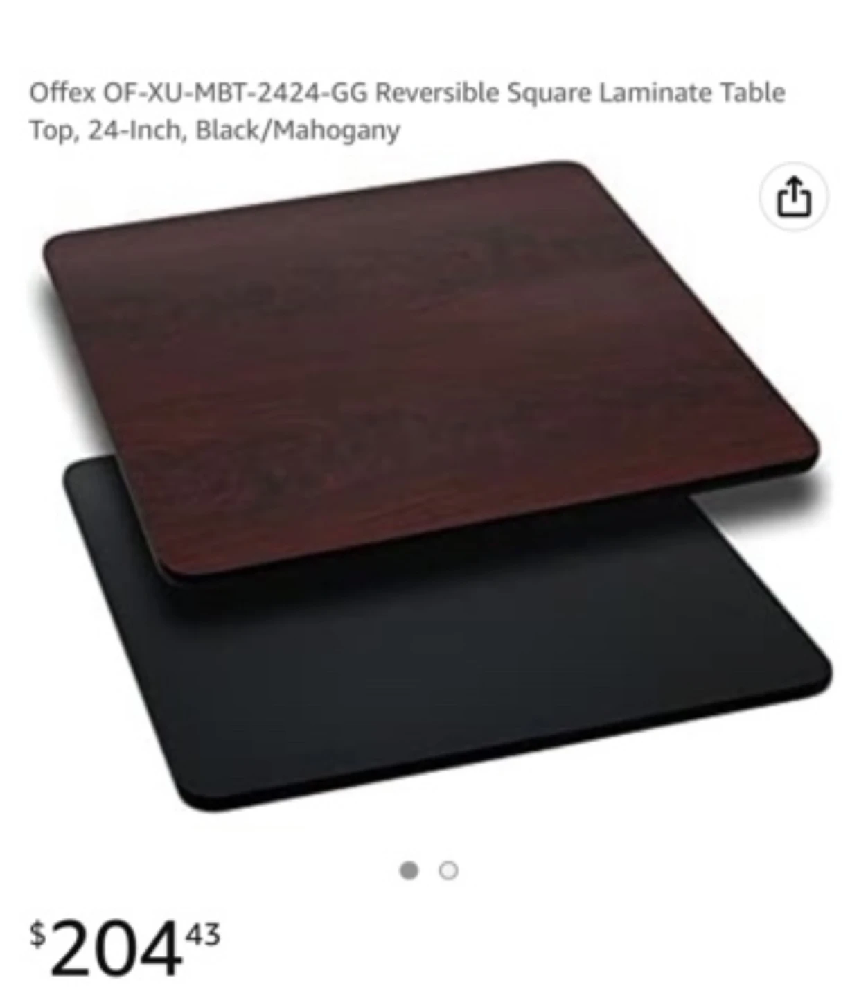 Offex Reversible Square Laminate Table Top 24 Inch