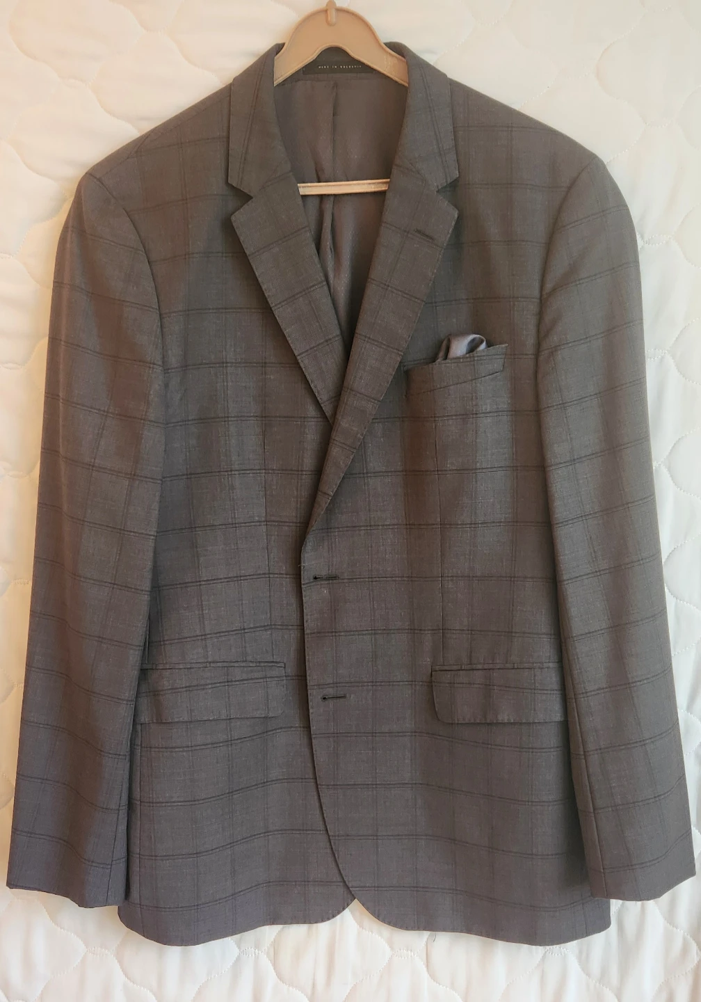 Harry Rosen Hugo Boss Grey Plaid Blazer 42