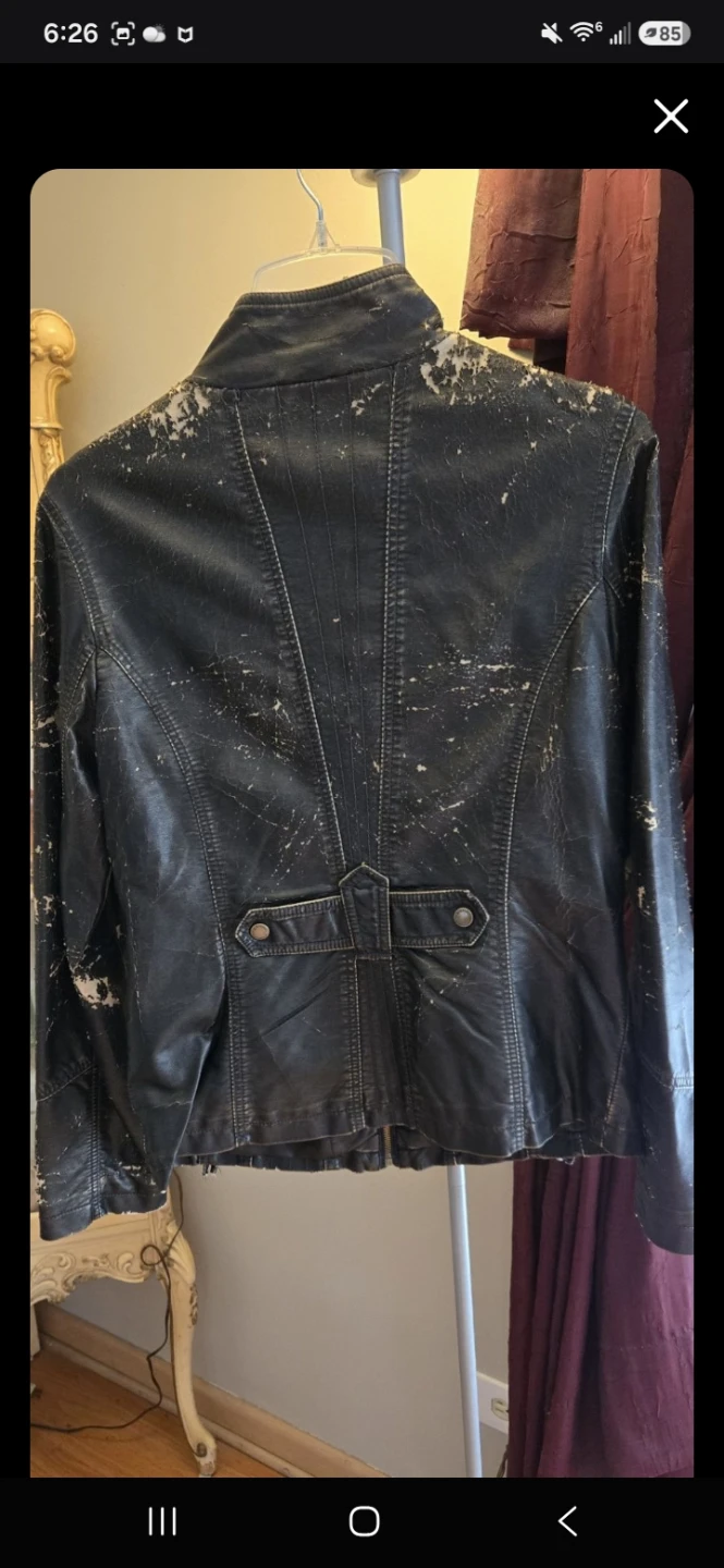 Women's Faux Leather Jacket, Size M - photo 2