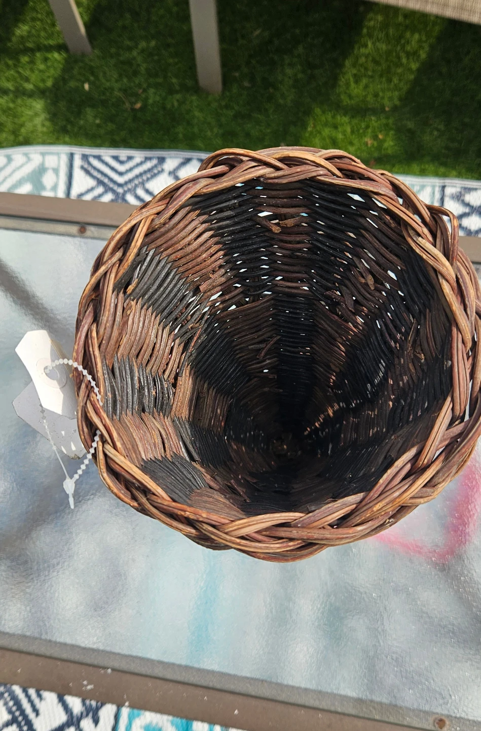 Wicker Cone-Shaped Basket with Stand - photo 4
