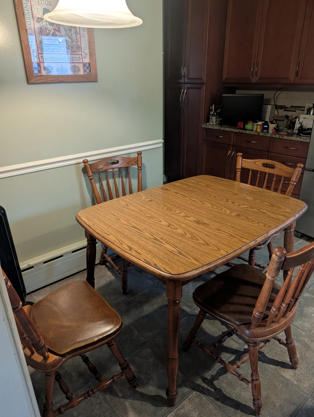 Wooden Dining Table with 4 Chairs
