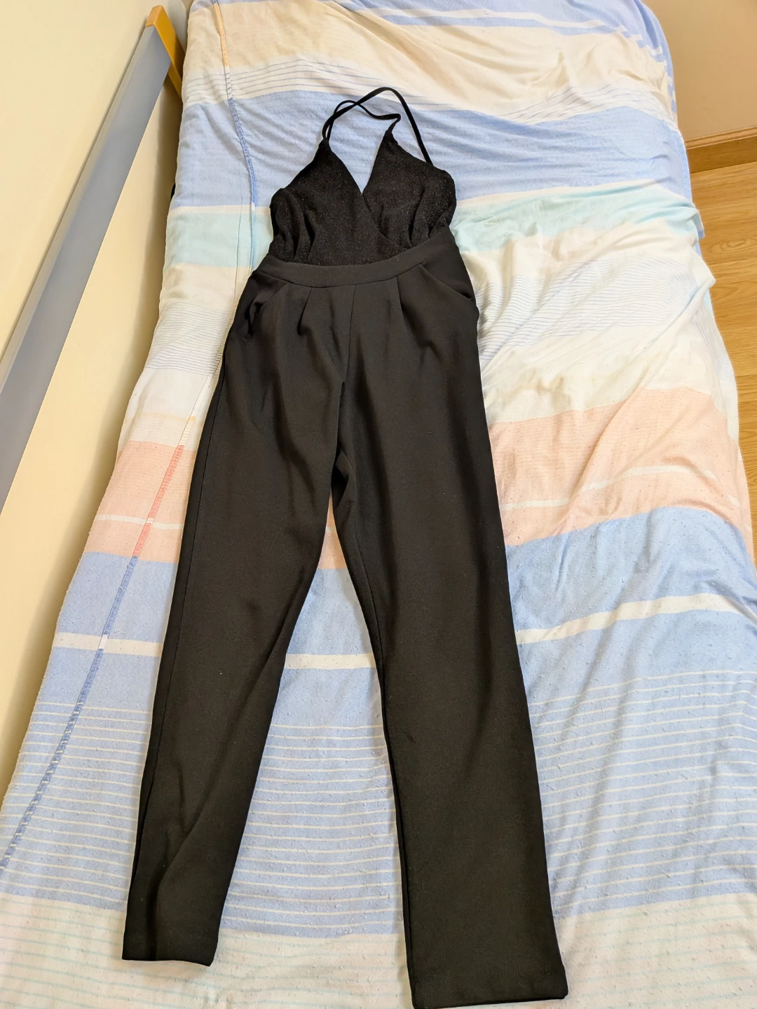 Black Sparkly Halter Neck Jumpsuit