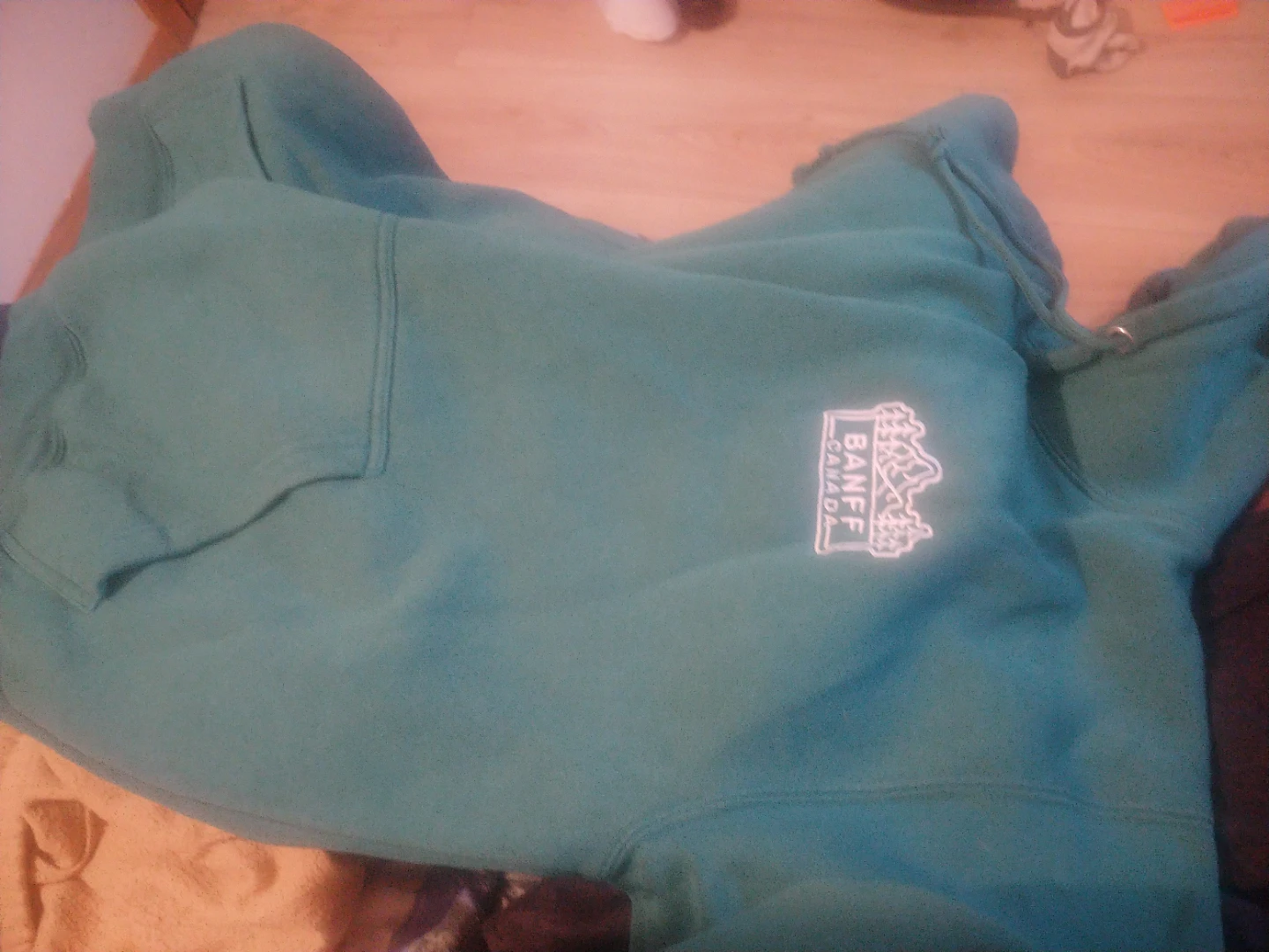 Banff Canada teal hoodie