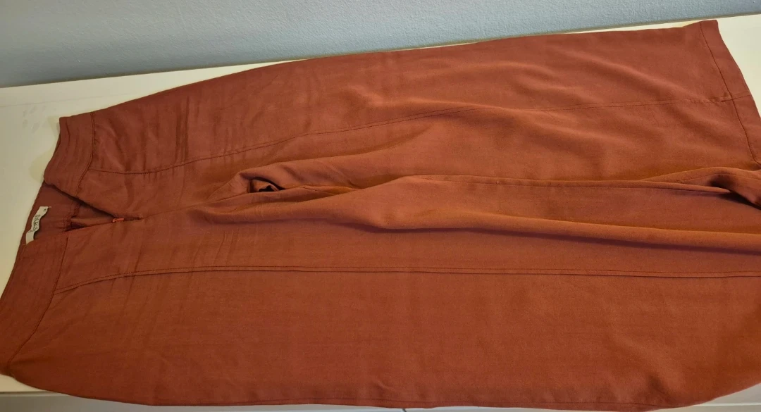 Hewes Knit Rust Orange Button-Up Tunic Top & Pants Set - photo 3