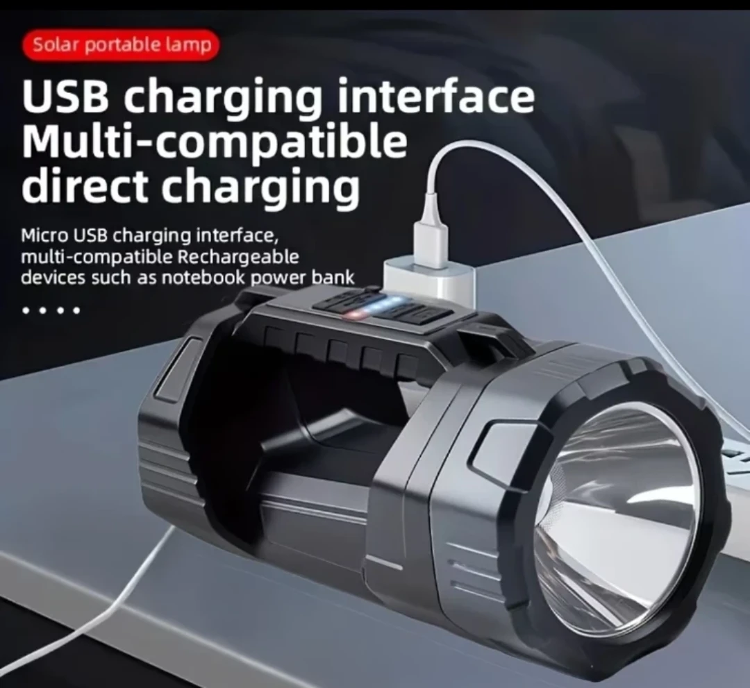 Solar Portable Lamp - Rechargeable Flashlight