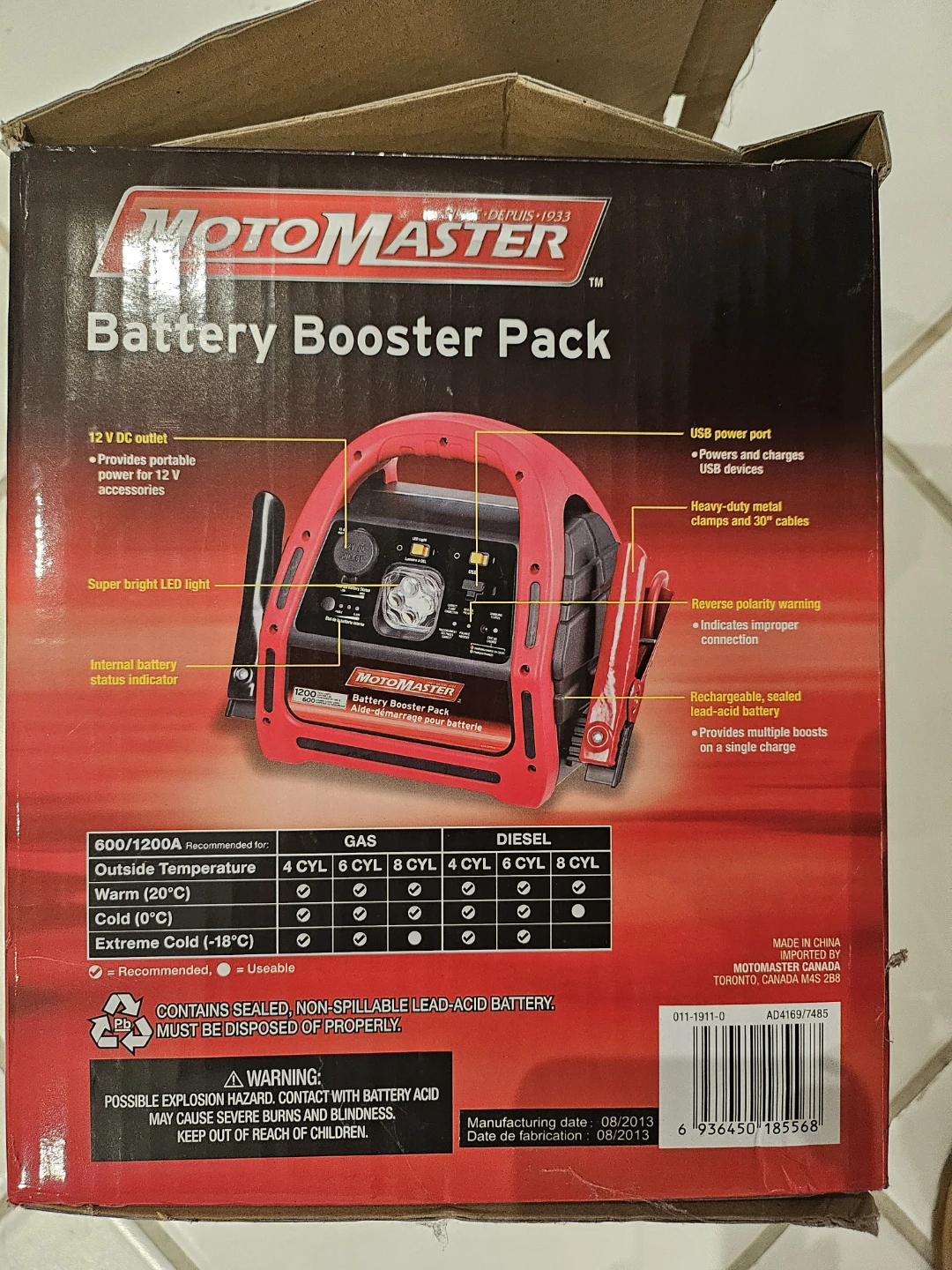 Motomaster Battery Booster Pack