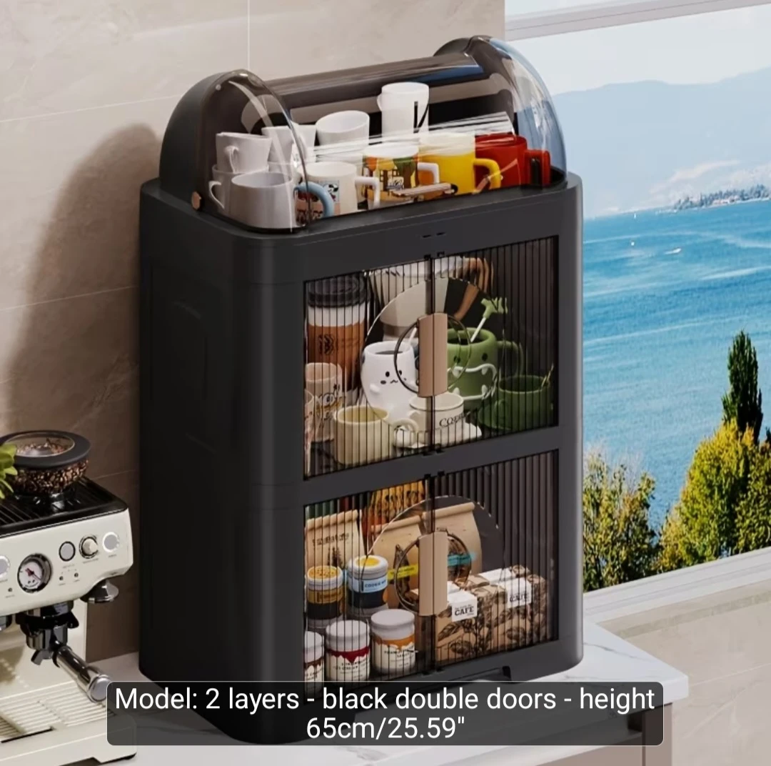 2-Tier Storage Cabinet with Doors