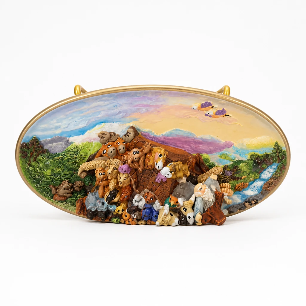 Franklin Mint "All Aboard!" Noah's Ark Collector Plate - photo 3