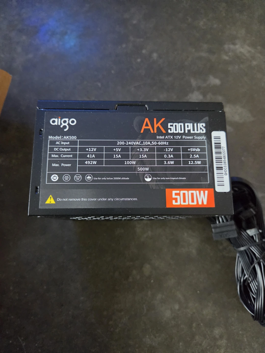 Aigo AK500PLUS 500W Power Supply - photo 3