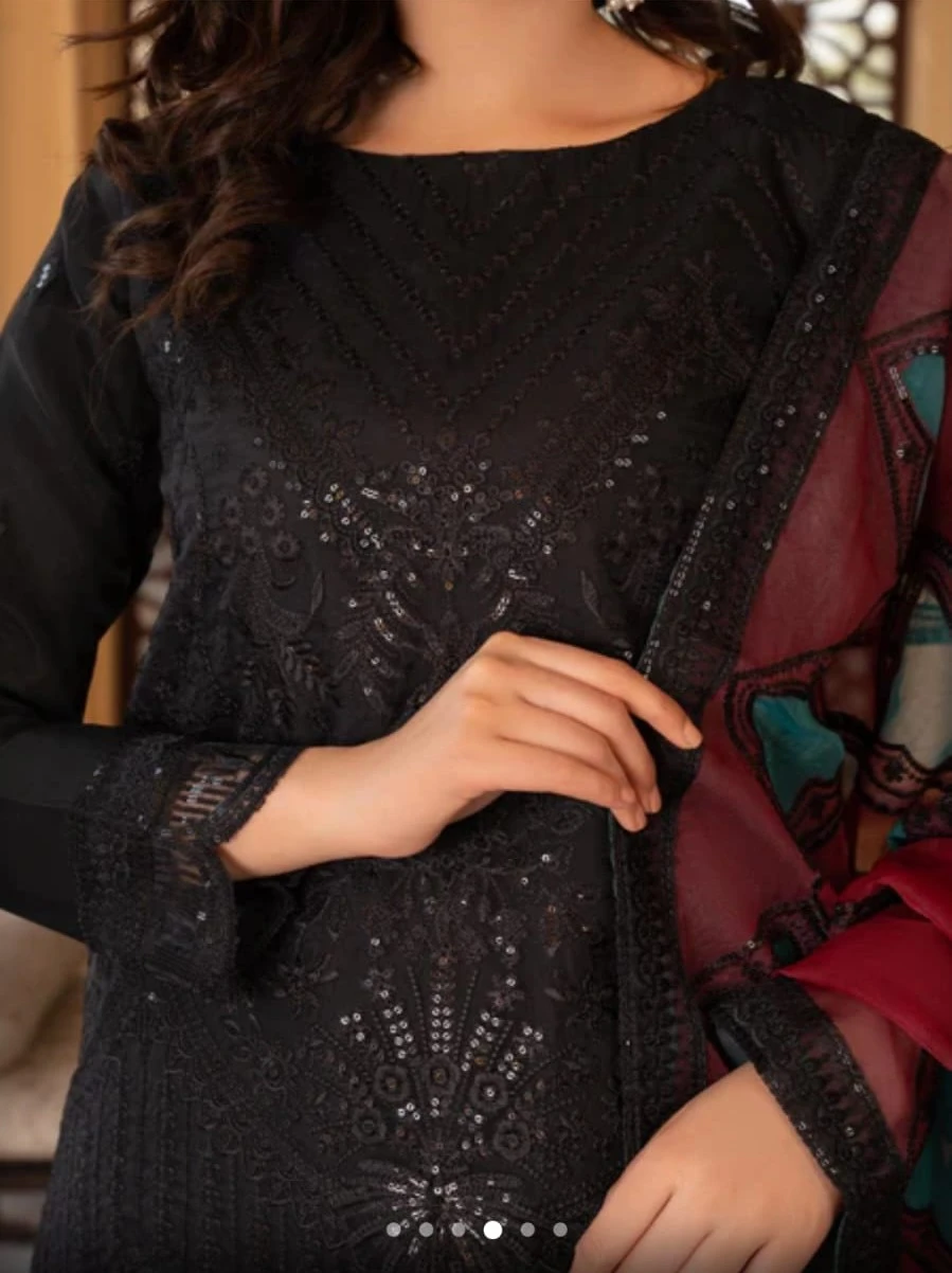 Serika Black Sequined 3-Piece Suit - photo 3