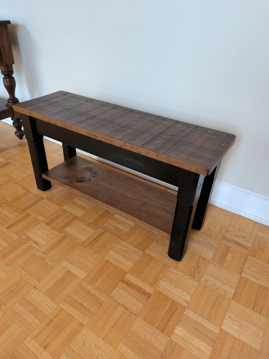Wooden Bench with Lower Shelf - photo 3