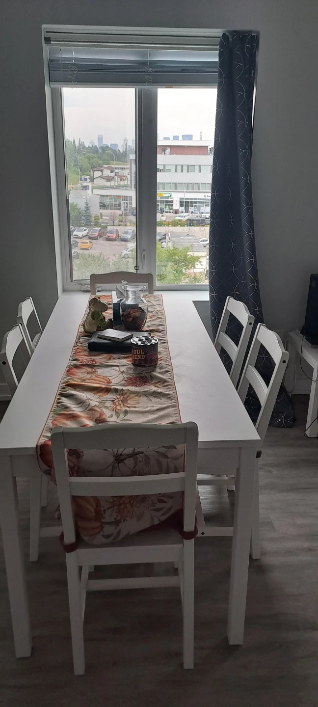 Ikea White Dining Table with 6 Chairs - photo 2