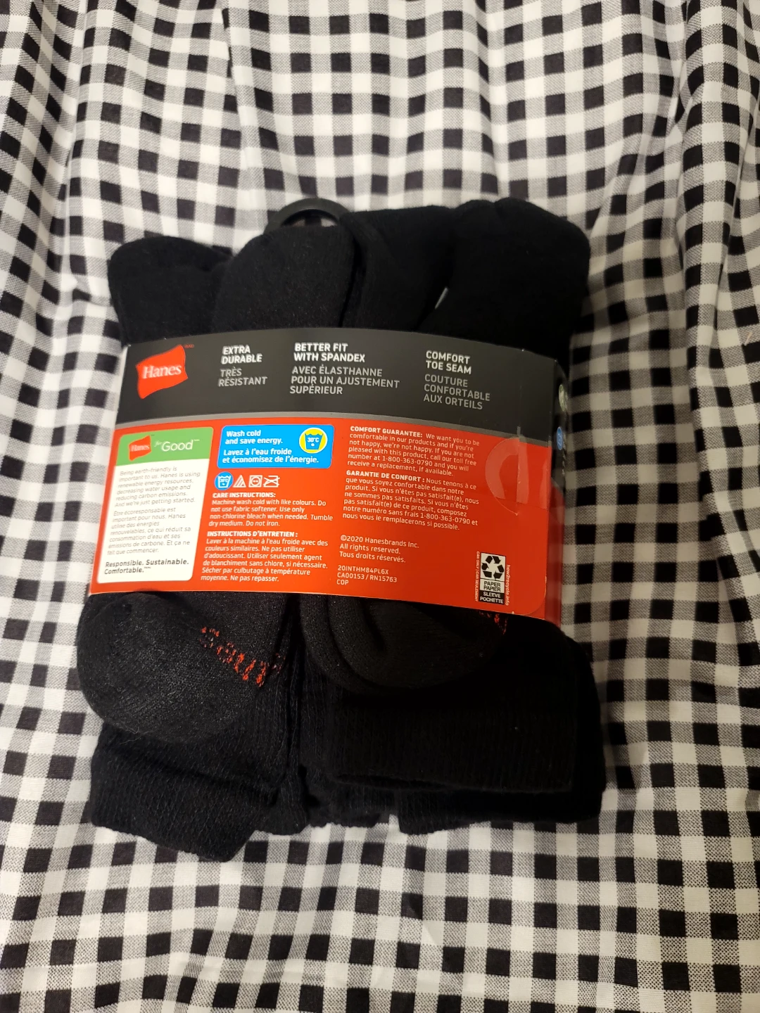 New Hanes Men's 6 Pair black Cushion Crew Socks size 6-12 - photo 3