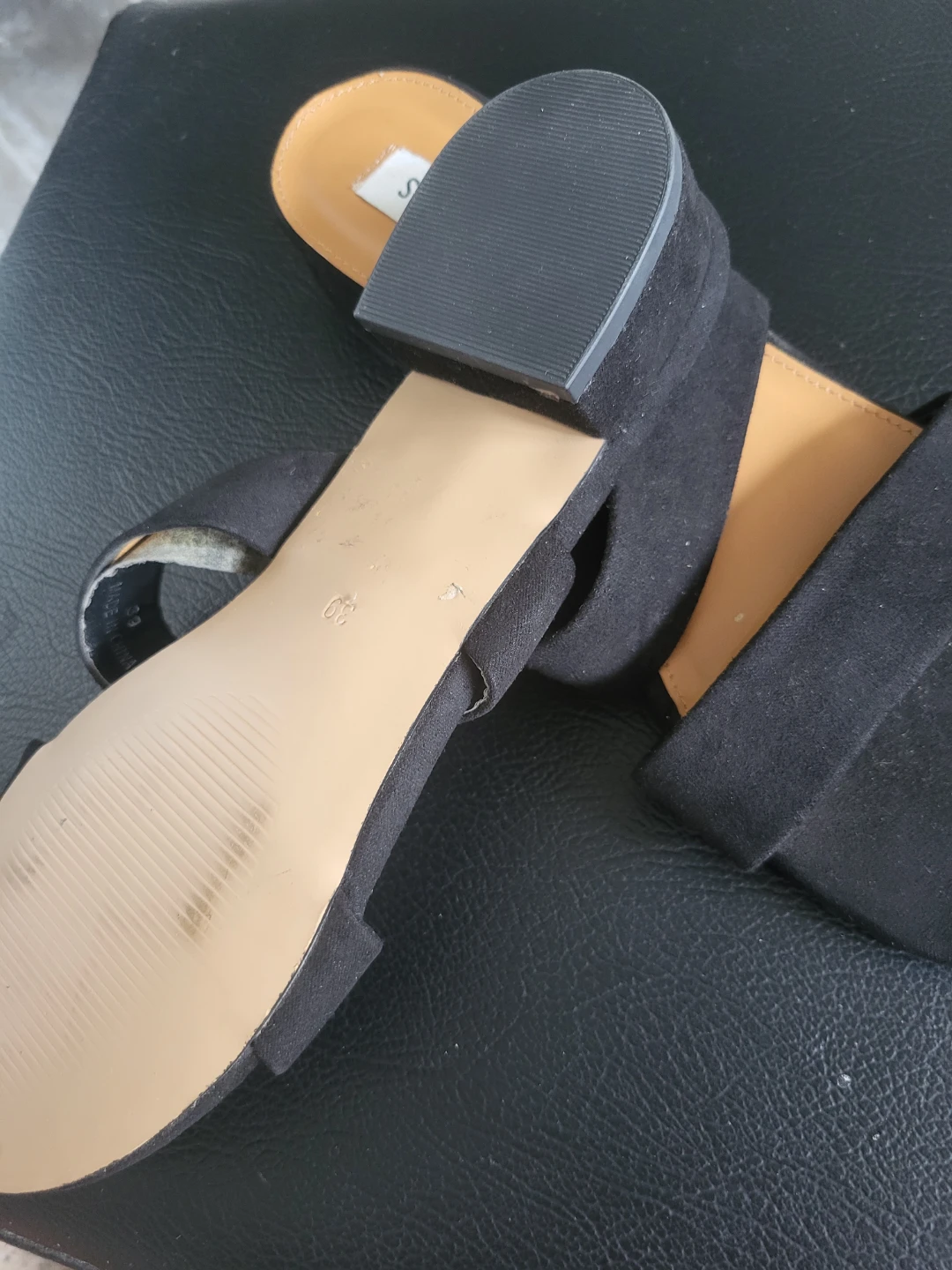 Steve Madden Black Suede Block Heel Sandals - photo 2