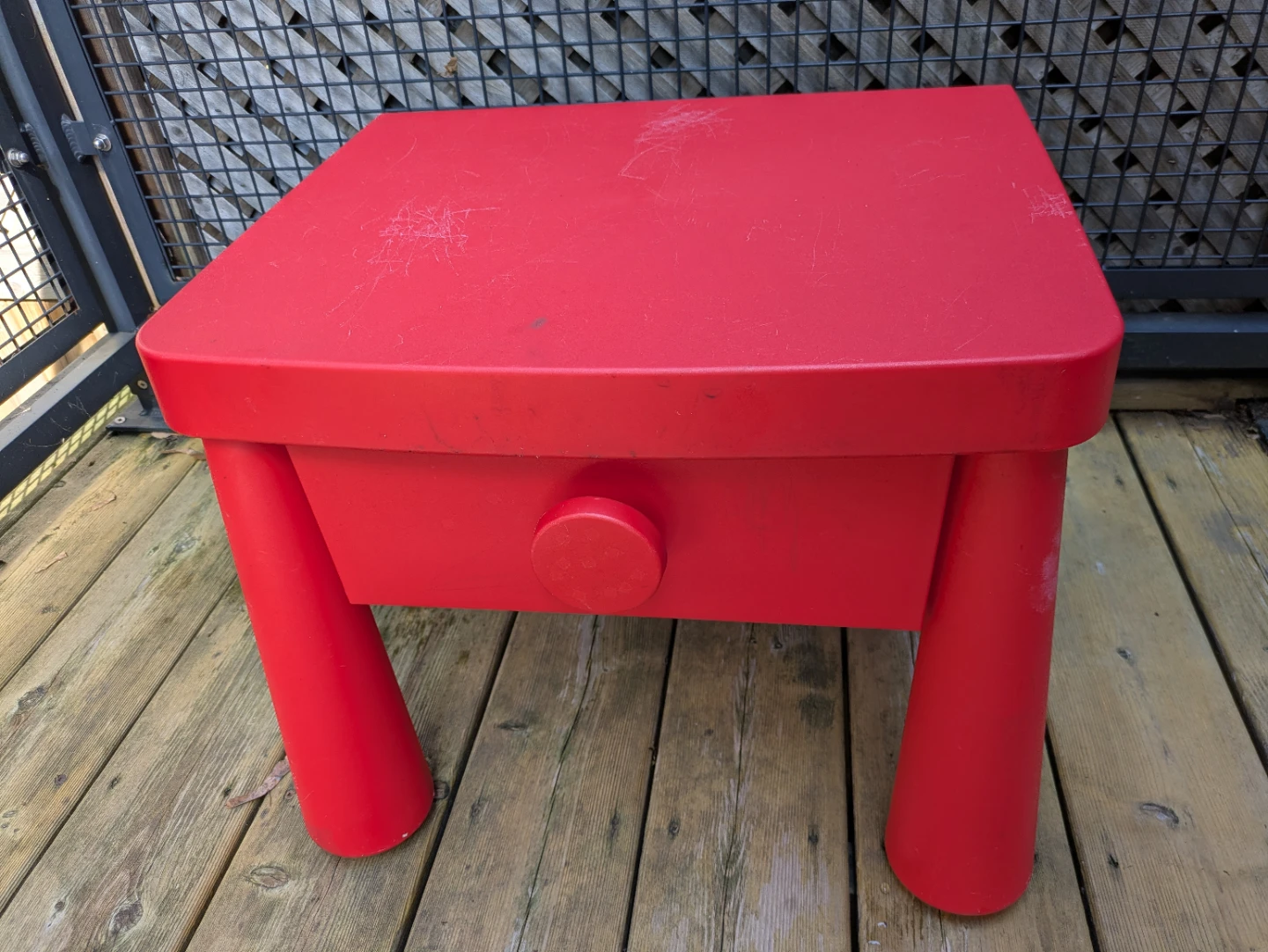 Red Kids Table with Drawer