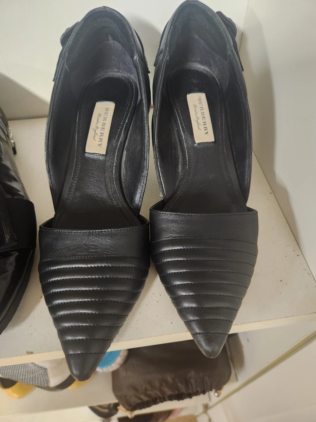 Burberry Black Leather Quilted Heels Size 37 - photo 2
