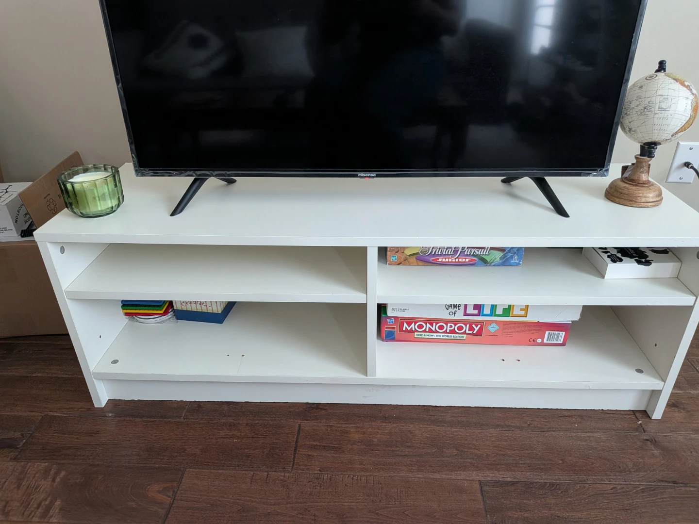 White TV Stand with Storage - photo 4