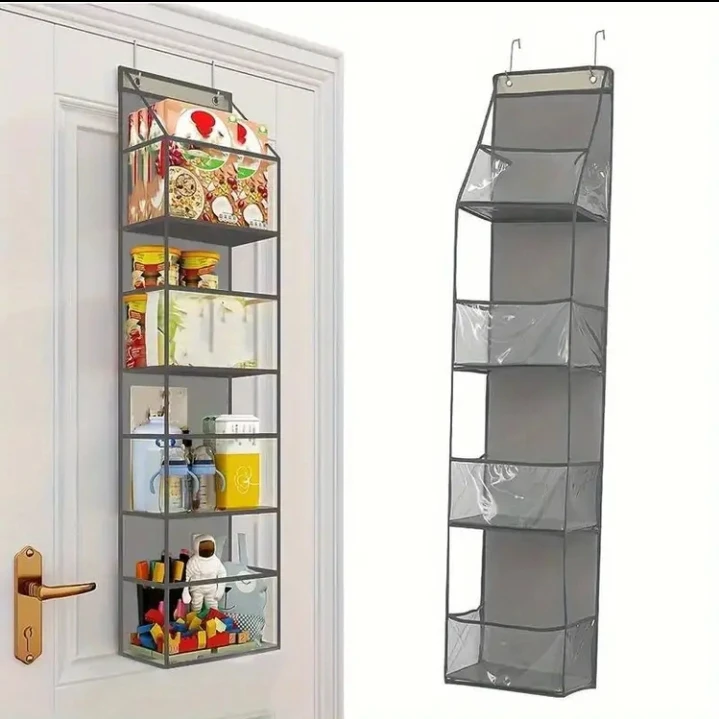 (BRAND NEW) 4-Tier Over-the-Door Hanging Organizer (Grey)