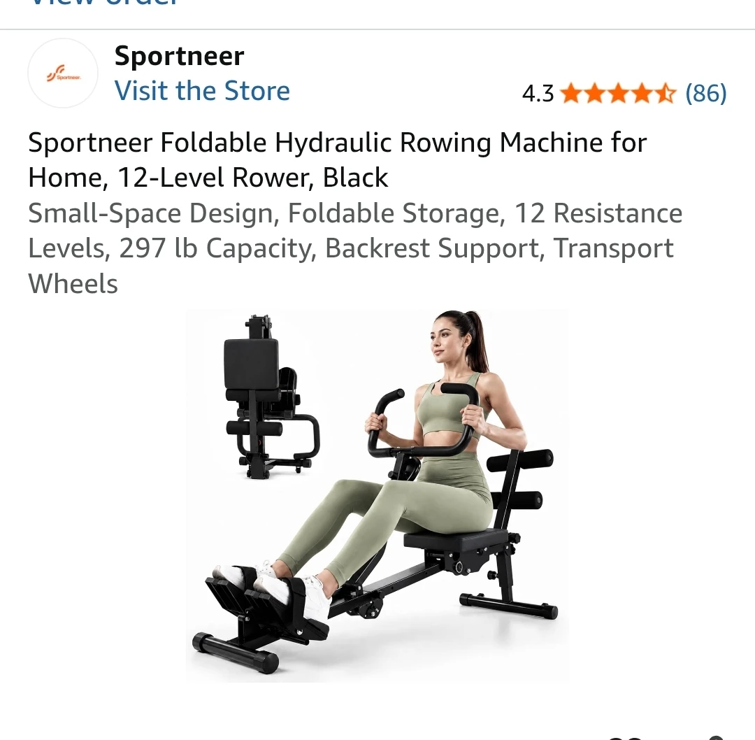 Sportneer Foldable Hydraulic Rowing Machine