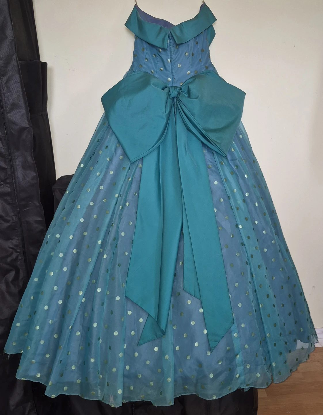 Mike Beny Formal Teal Polka Dot Ball Gown Size 12 - photo 2