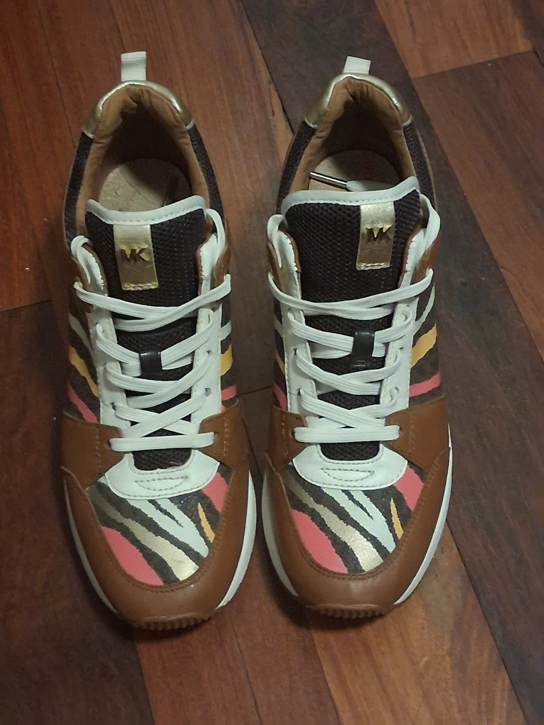 Michael Kors "MK" Logo Zebra Print Fashion Sneakers