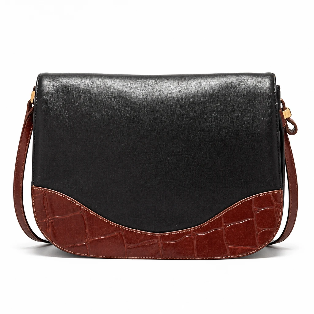 Black and Brown Leather Crossbody Bag - photo 4