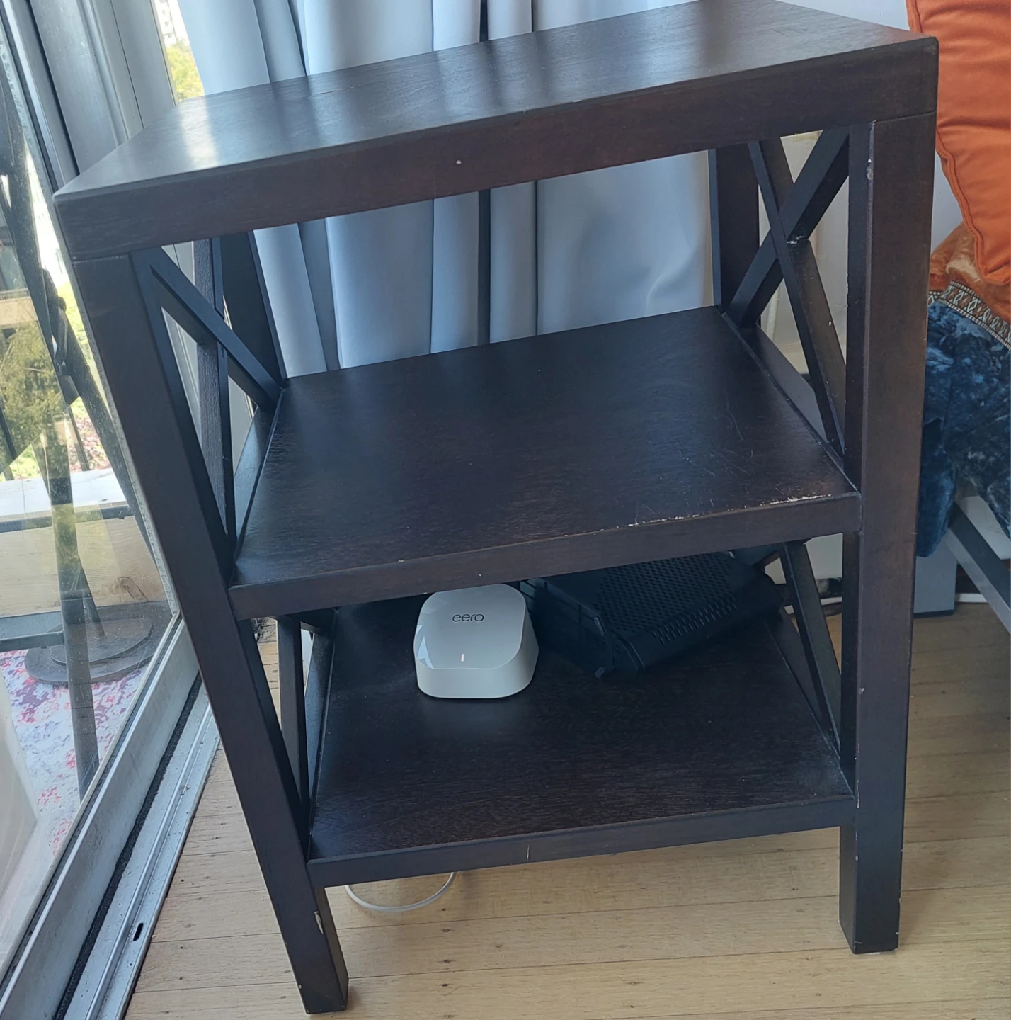 Dark Wood 3-Shelf Side Table - photo 2