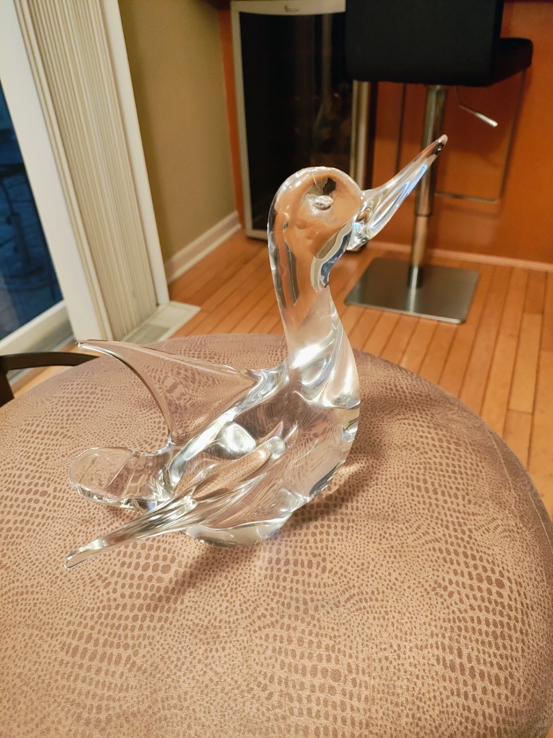 Vintage Heisey Crystal Goose Figurine – Wings Half Up (8.5") - photo 5