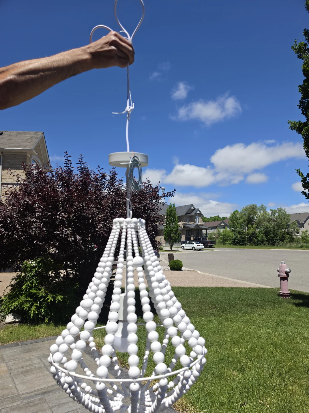 White Beaded Chandelier - photo 2